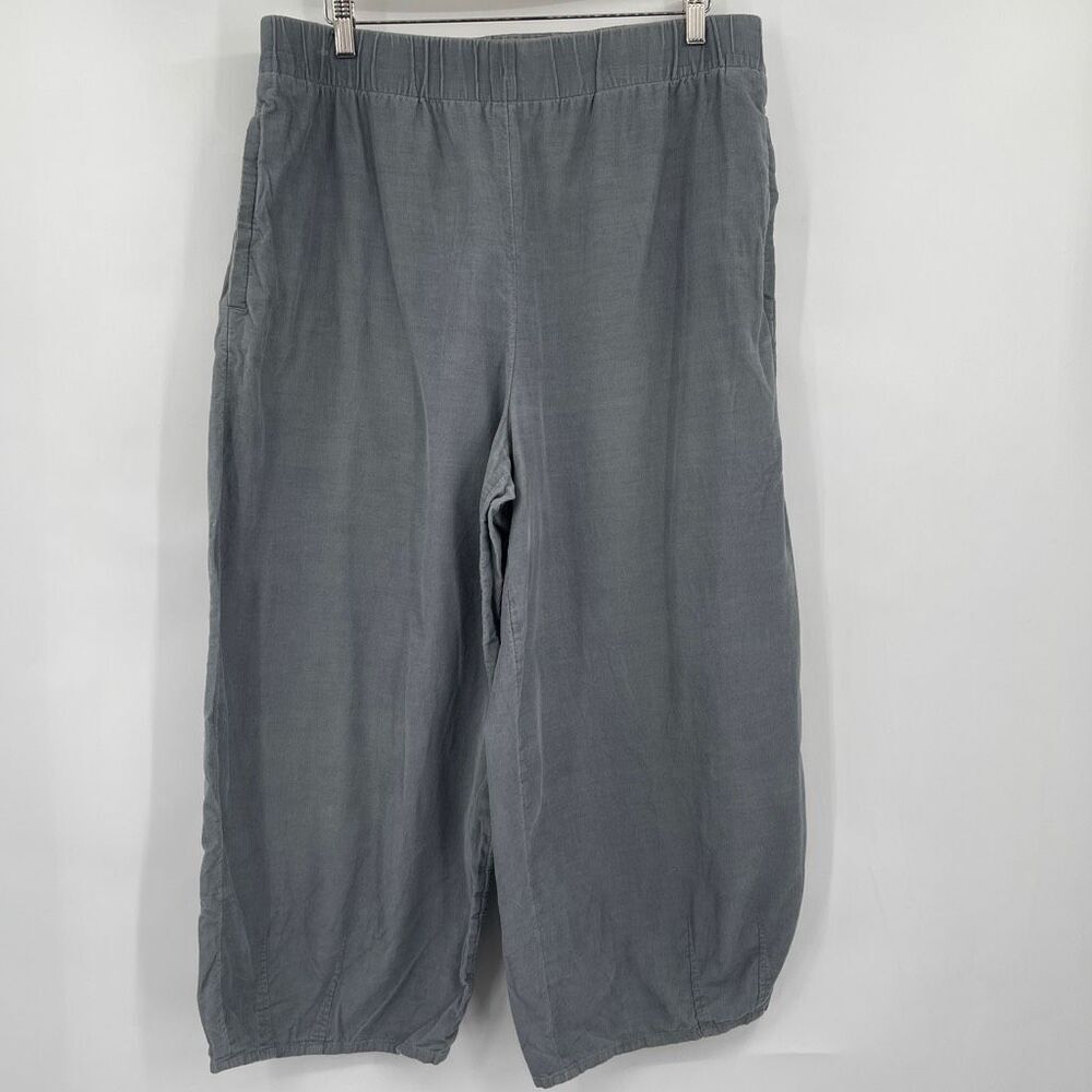 COS Gray High Rise Pleated Wide Leg Cropped Capri Pants Size 14